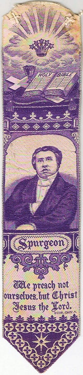 Bookmark with portrait of Spurgeon facing forward