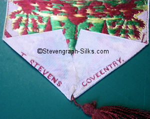 woven name on back of this bookmark - note the spelling mistake