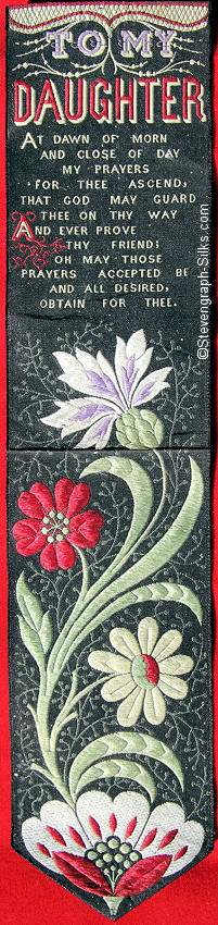 Bookmark with words and motif of a flowers