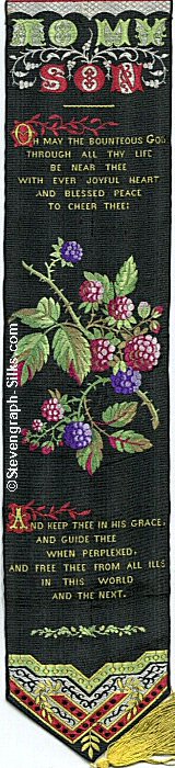 Bookmark with words and image of blackberry branch