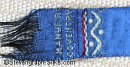 Stevens logo woven on reverse pointed end of this bookmark