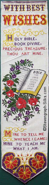 Bookmark with straigthforward words and image of Holy Bible