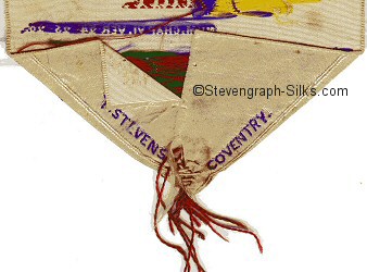 Thomas Stevens name woven on the reverse of this bookmark