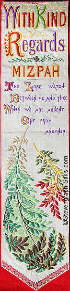Bookmark with words and large white leaf