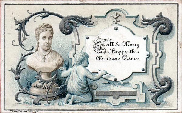 Miscellaneous printed card with title words - Let all be merry