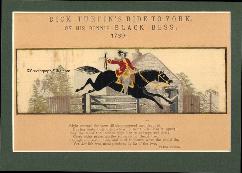Image of Dick Turpin jumping a toll gate on his horse Black Bess