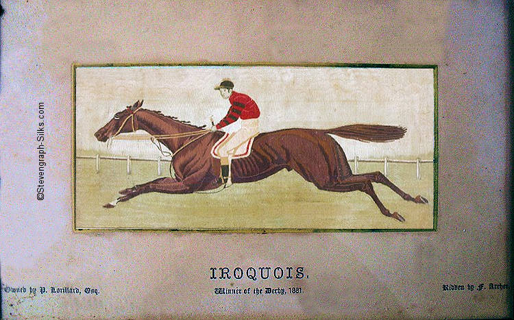 Image of the famous racehorse Iroquois, with Fred Archer riding