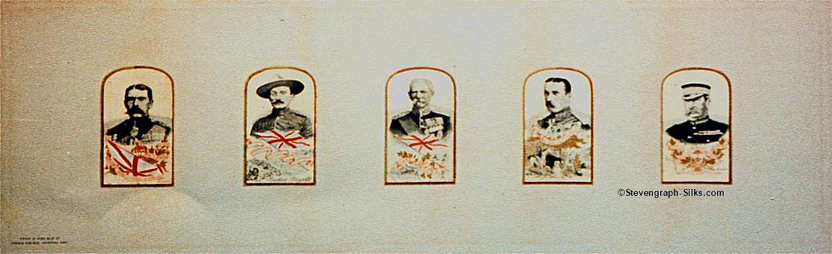 Five portraits of Kitchener, Baden-Powell, Roberts, French and Buller in one frame