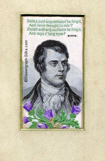 Image of the Scottish poet Robert Burns (with poem)