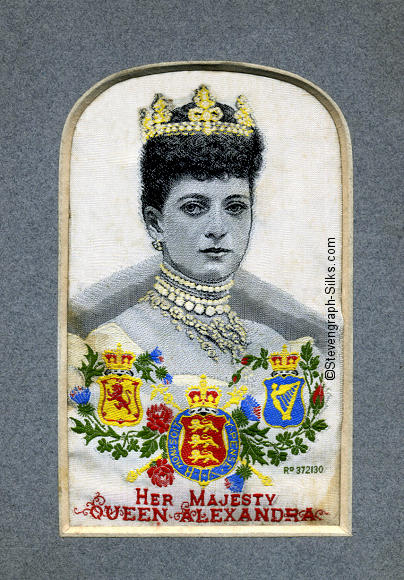 Image of Her Majesty Queen Alexandra, with woven registration number