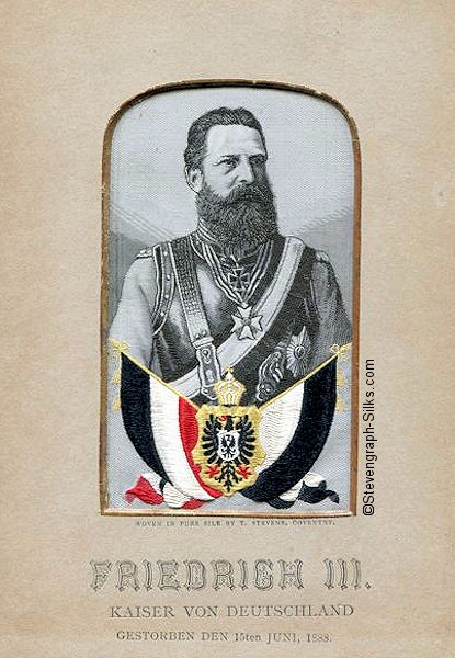 Portrait silk image of Friedrich III of Germany