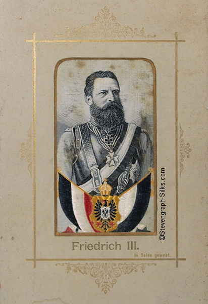 Image of mounted silk portrait of Friedrich III
