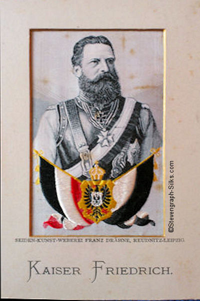 Image of mounted silk portrait of Friedrick III