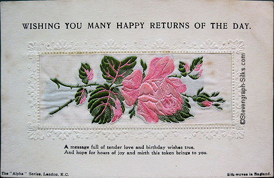 Stevens Alpha series postcard with large red rose