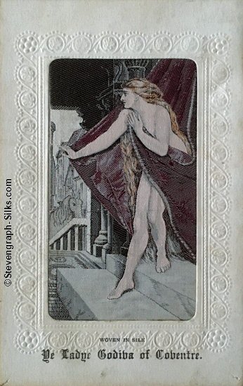 same design of postcard, but with the curtain woven in black silk