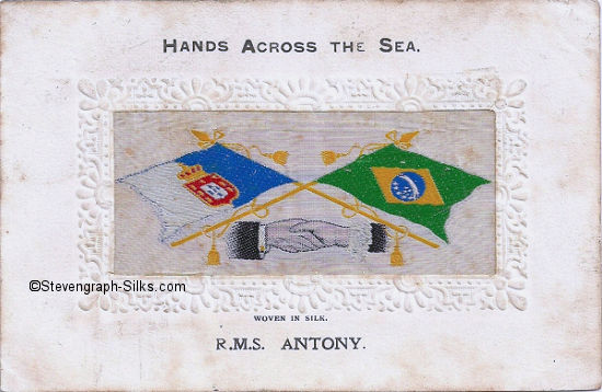 image of Kingdom of Portugal  and Brazil flags, with man's and woman's hands