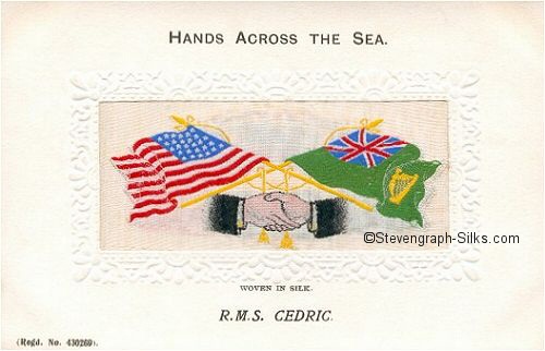 image of flags of the USA and Ireland, and two men's hands
