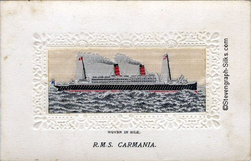 Ocean liner with two funnels and two masts