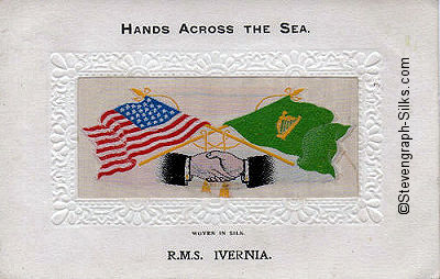 Hands across the sea silk postcard