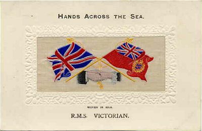 Image of silk associated with these Hands Across the Seas postcards