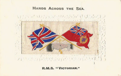 Image of silk associated with these Hands Across the Seas postcards