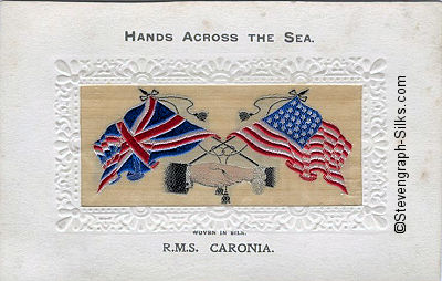 Hands Across The Sea silk postcard