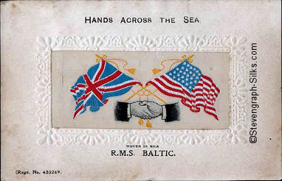 Hands Across the Sea silk postcard