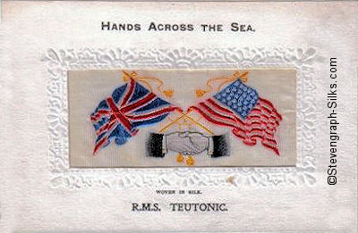 Hands Across the Sea postcard, with Version B design silk