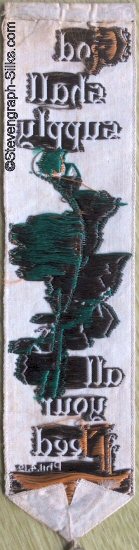 reverse view of this bookmark, showing the absence of a woven name
