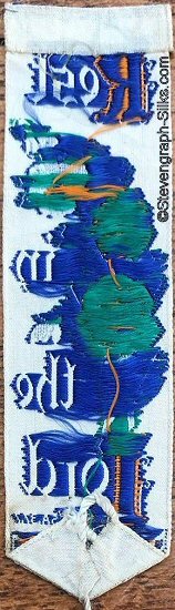 reverse view of this bookmark, showing the absence of a woven name