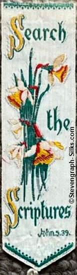 same woven bookmark but with different coloured background silk