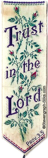 woven bookmark with words