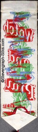 reverse view of this bookmark, showing the absence of a woven name