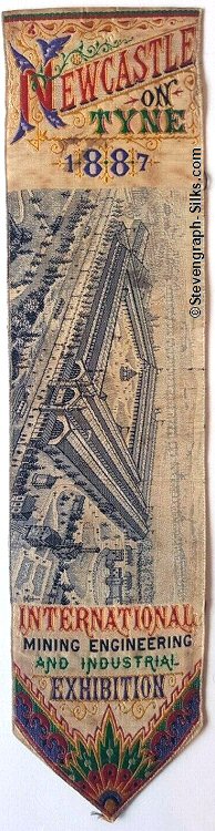 Bookmark with title words, and image of the exhibition grounds