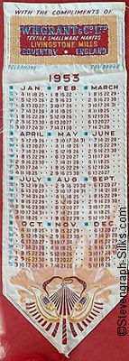 white background coloured calendar bookmark