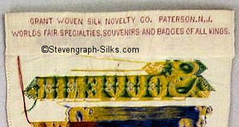 Woven credit on reverse of bookmark