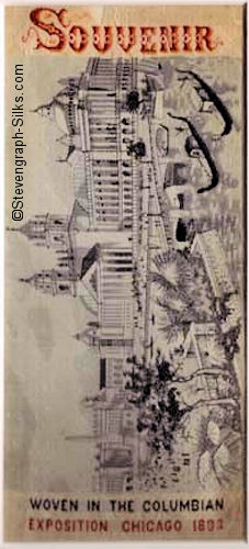 Bookmark with large image of the Exhibition buildings, lake and gondolas