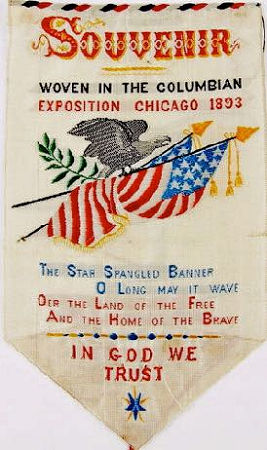 Bookmark with words and image of American eagle and flags