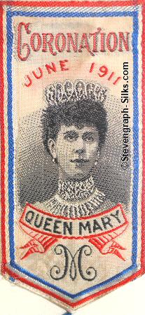 Bookmark with title words and portrait image of Queen Mary