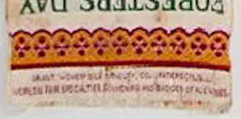 woven credit on top turn-over of this bookmark