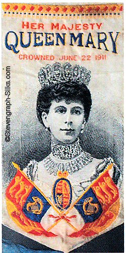 Bookmark with title words and portrait image of Queen Mary