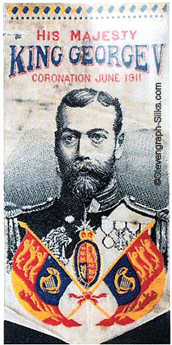 Bookmark with title words and portrait image of King George V