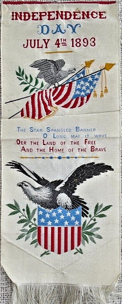 Bookmark with title words, image of eagles and flags, and words