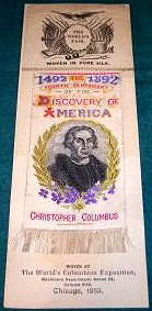 Bookmark with words and image of Columbus