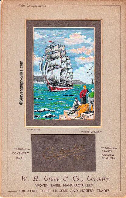 calander with 1936 printed date, and image of a clipper ship in full sail