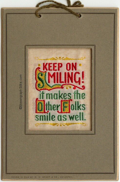 Image of silk woven inspirational verse