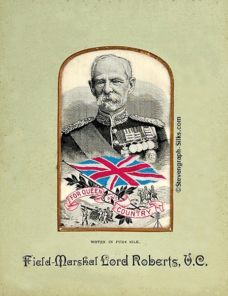 portrait of Field Marshal Lord Roberts, with fancy type face printing