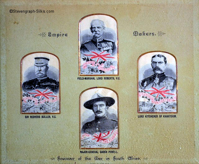 Portraits of four Empire Makers, being Field Marshal Lord Roberts, V.C., Sir Redvers Buller V.C., Lord Kitchener of Khartoum, and Major-General Baden Powell
