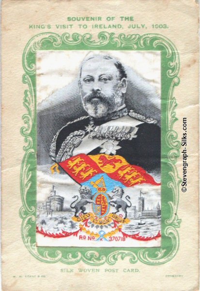 Colour image of His Majesty King Edward VII, with title words printed at top of card