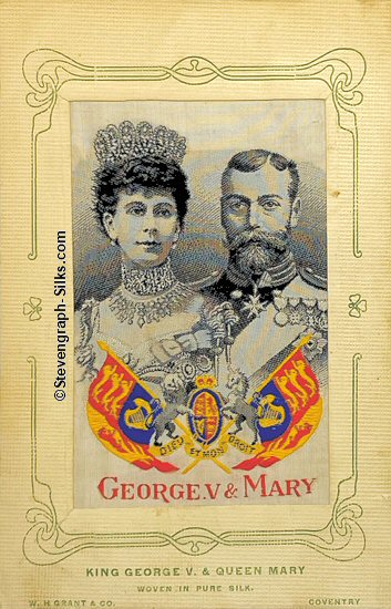 colour image of His Majesty King George V and Queen Mary